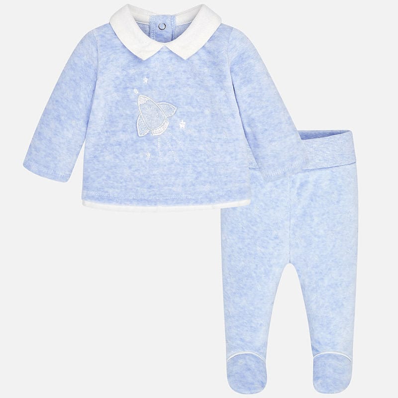 Mayoral Baby Boys Velour Two Piece Outfit - Blue 2502