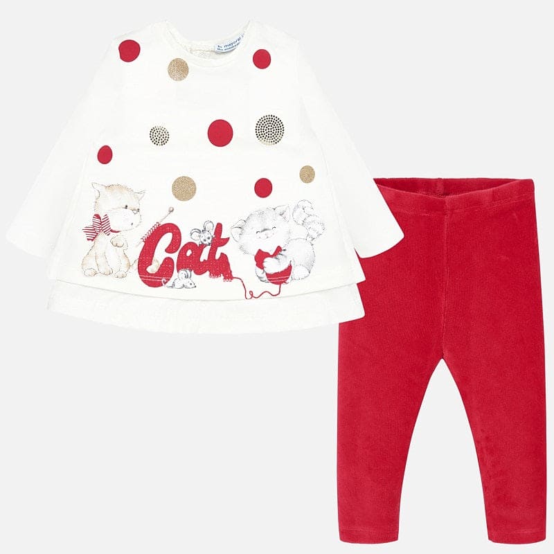 Mayoral leggings and top set for baby girl 2741 Red