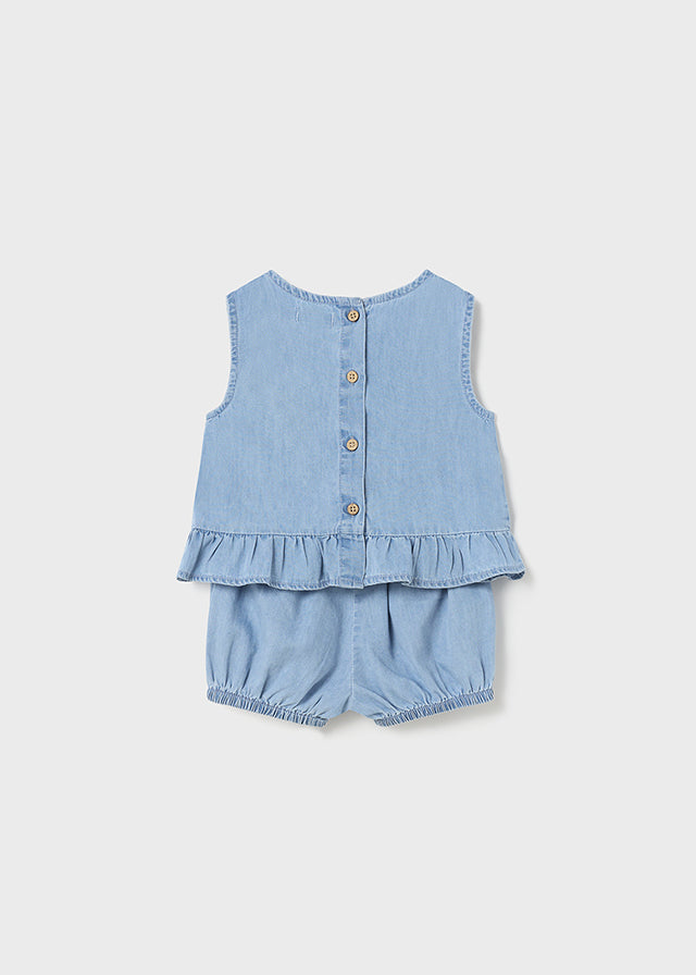 Mayoral Baby Girls Blue Denim Short Set 1275