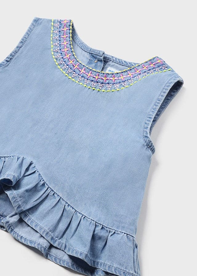 Mayoral Baby Girls Blue Denim Short Set 1275