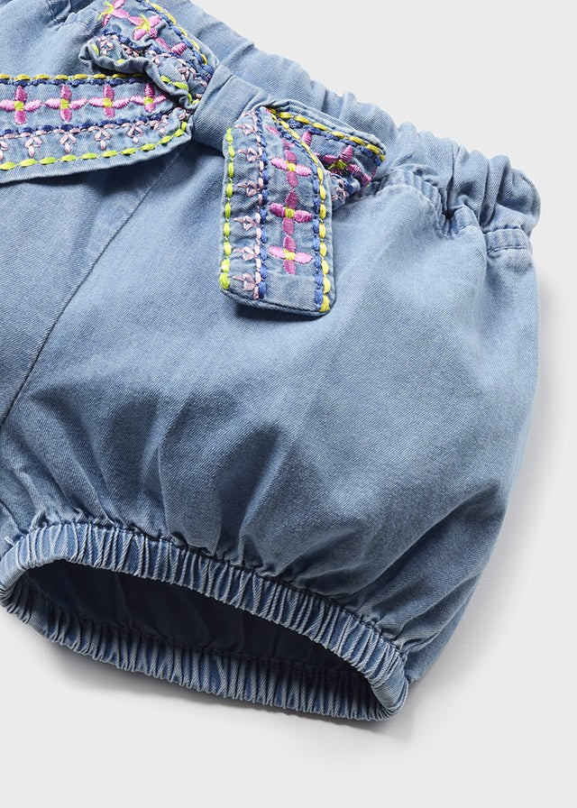 Mayoral Baby Girls Blue Denim Short Set 1275