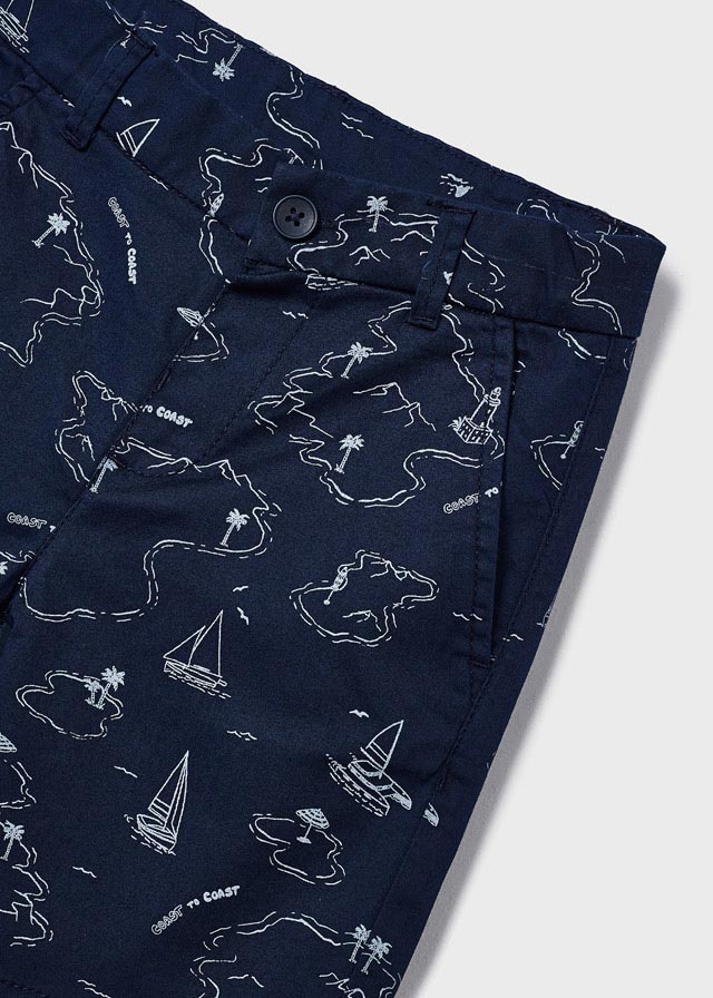 Mayoral Boys White And Navy Smart Short Set - 3241