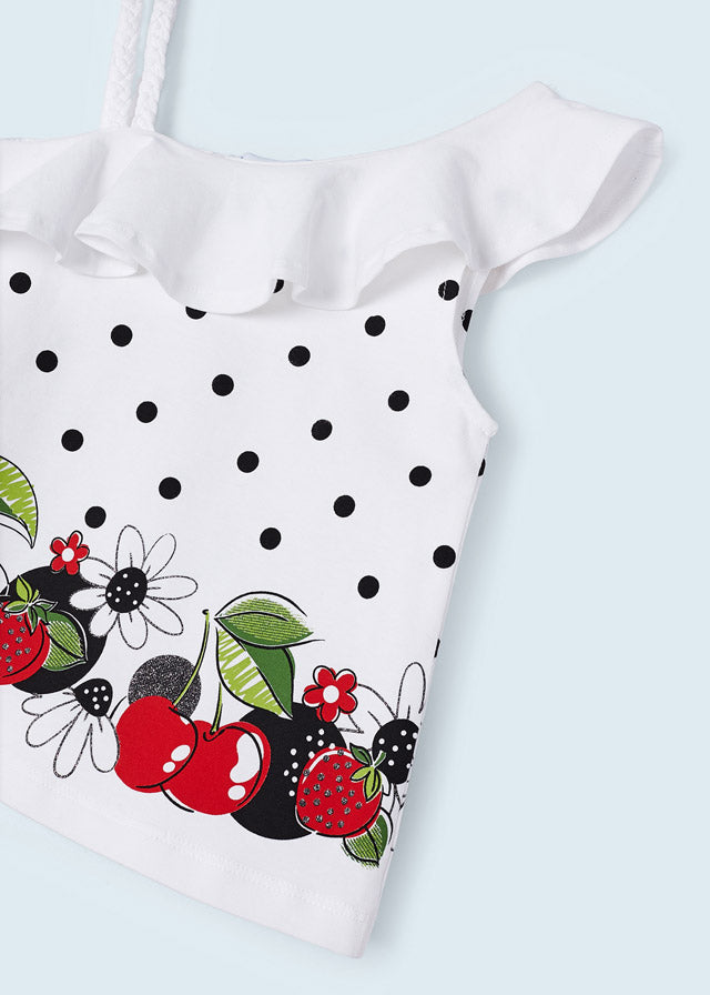 Mayoral Girls Strawberry & Cherry Short Set  - 3218