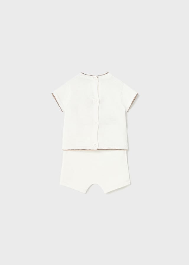 Mayoral Ivory 2 piece sustainable cotton knit set - Unisex - 1251
