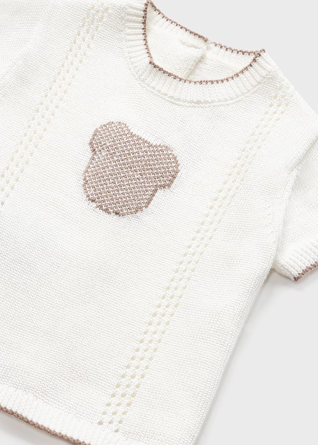 Mayoral Ivory 2 piece sustainable cotton knit set - Unisex - 1251