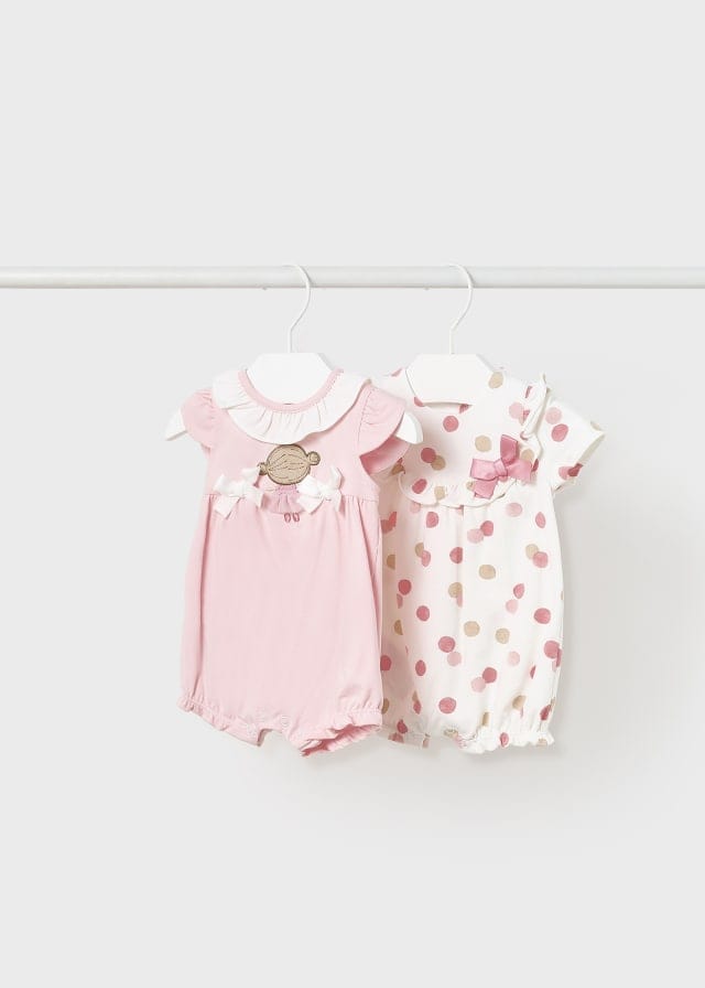 Mayoral Set Of Two Rompers - Rosa Baby - 1737