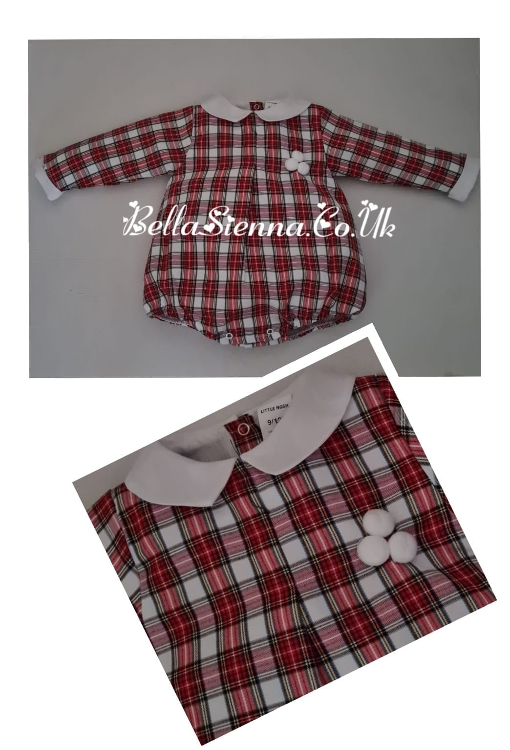 Little Nosh Babies Unisex Tartan Romper 21113