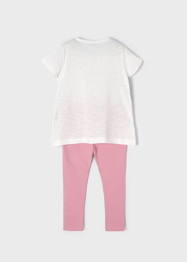 Mayoral Zebra Print Leggings Set - Blush - 3756