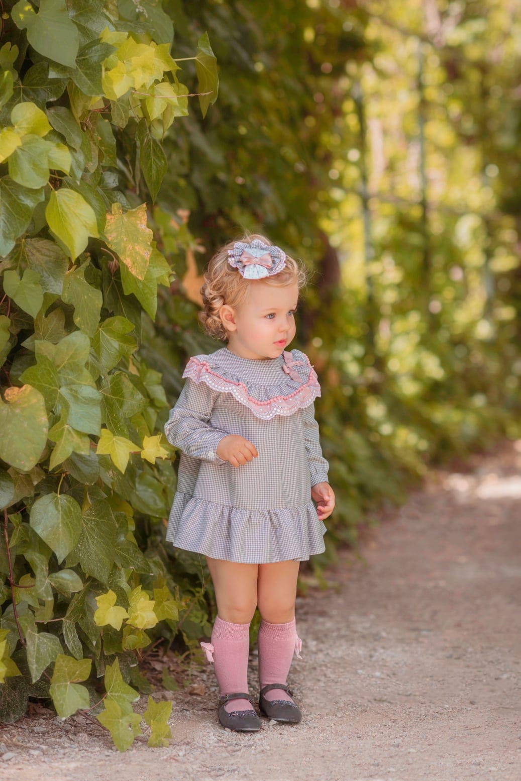 RAHIGO - Dog Tooth Dress - Lilac