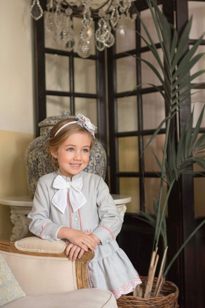 Miranda Grey & Pink Dog Tooth Dress - 267 V