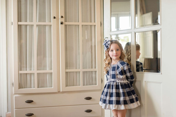 Miranda Navy & Grey Check Dress - Winter  - 0256