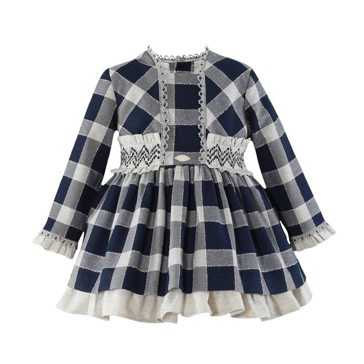 Miranda Navy & Grey Check Dress - Winter  - 0256