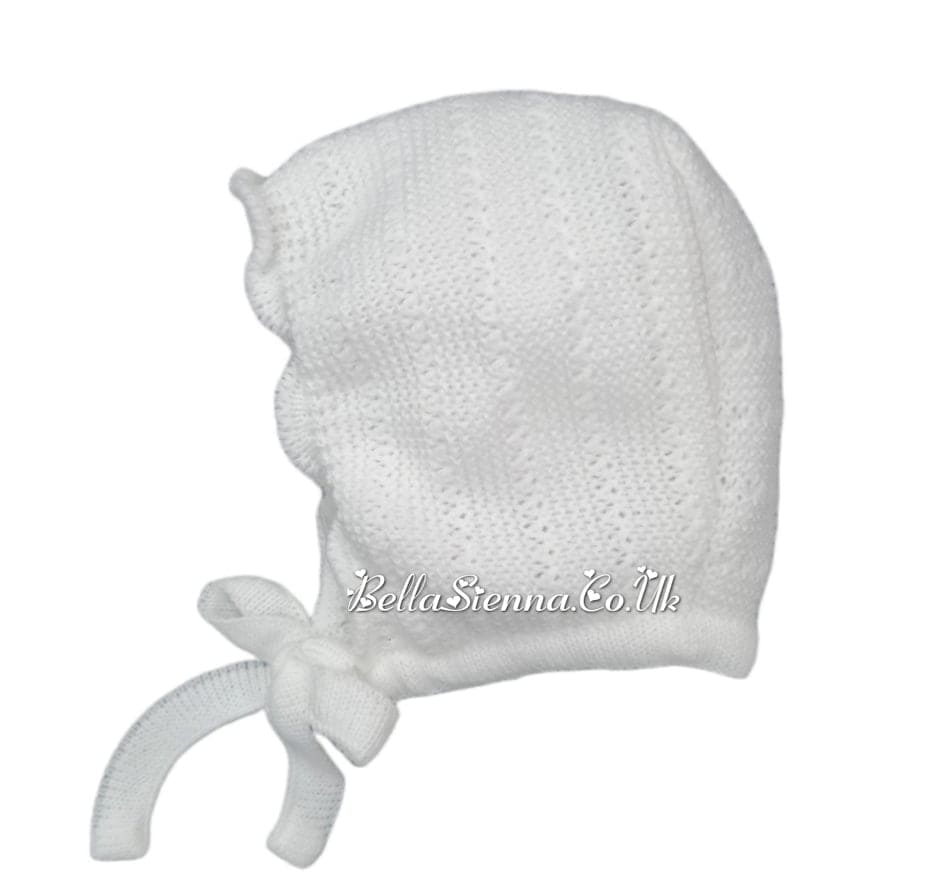 Mac Illusion Newborn Unisex White Knitted  Three Piece Outfit 7802  WHITE