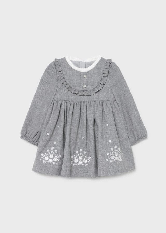 Mayoral Embroidered flannel dress for baby girl - 2907