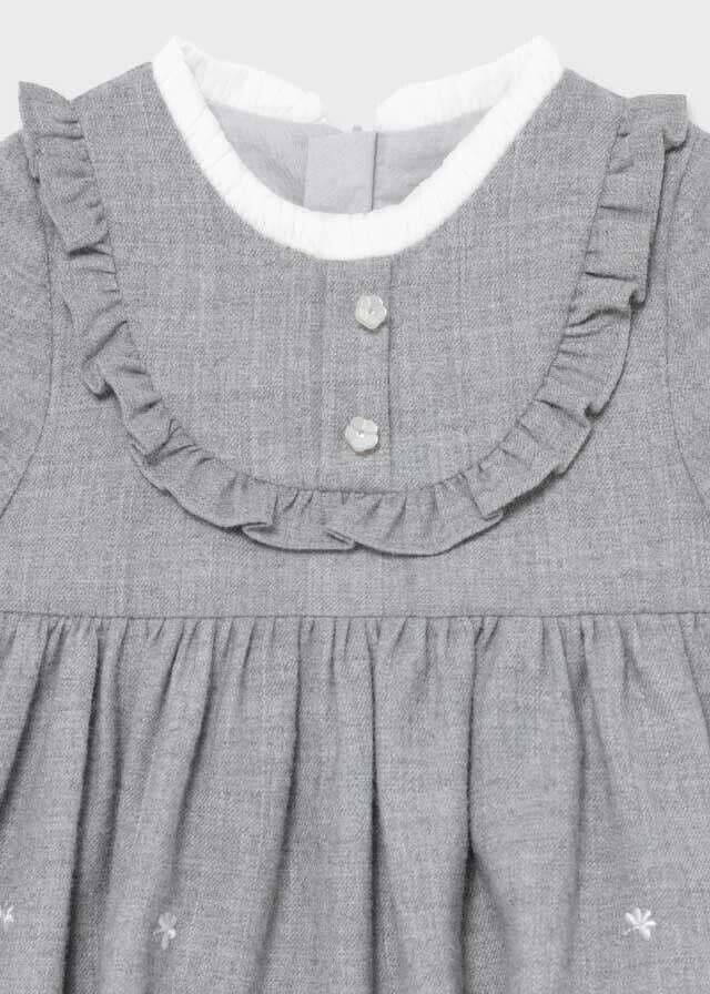 Mayoral Embroidered flannel dress for baby girl - 2907