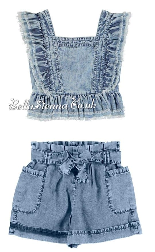 Mayoral Denim Look Shorts & Top Set 6124, 6219