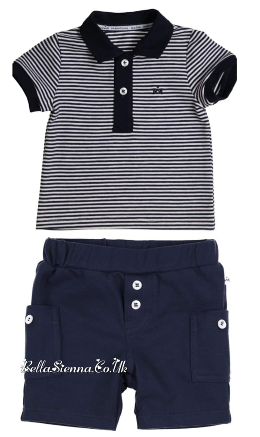 GYMP - Gorgeous Young Misters & Princesses Navy & White Stripe T-shirt & Shorts Set