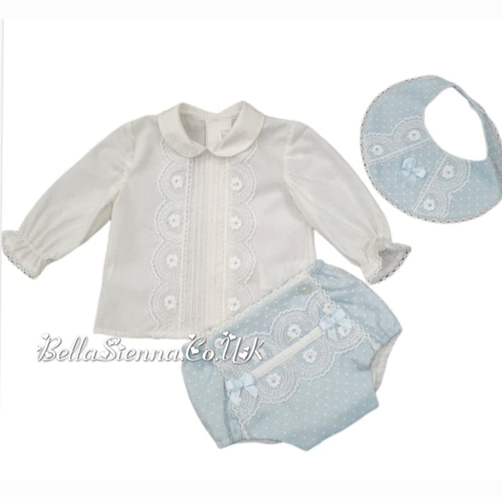 Dolce Petit Baby Girls Jam Pant Set With Matching Bib