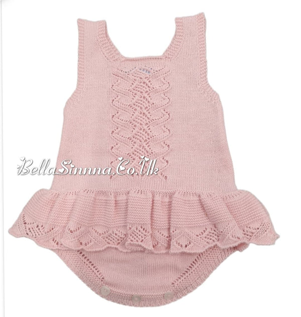 Mac ilusion Dusky Pink Knitted Frill Romper - 8449