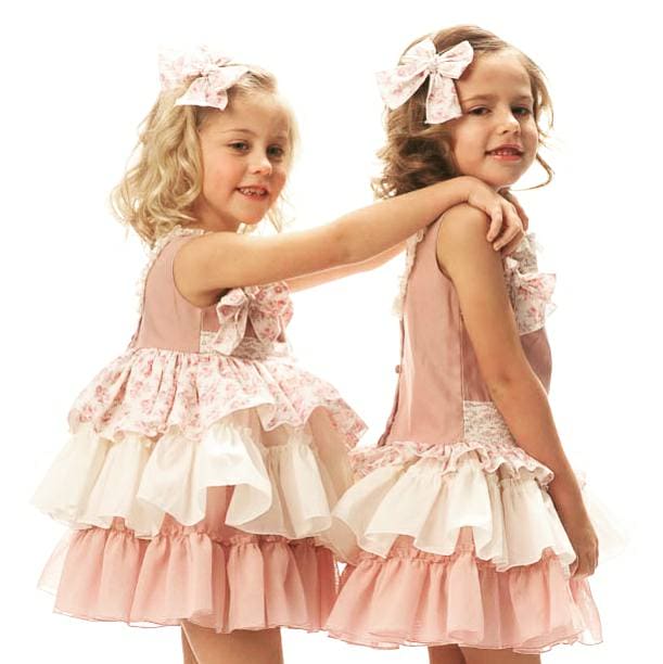 La Marquesita Real Girls Floral Puffball Dress & Matching Hair Clip