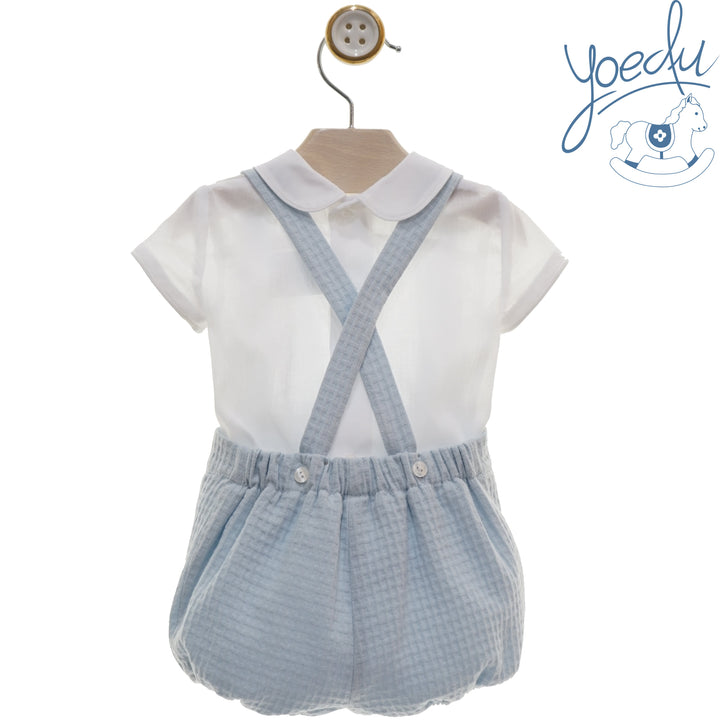 Yoedu Boys Blue & White Dungaree Outfit - 0024