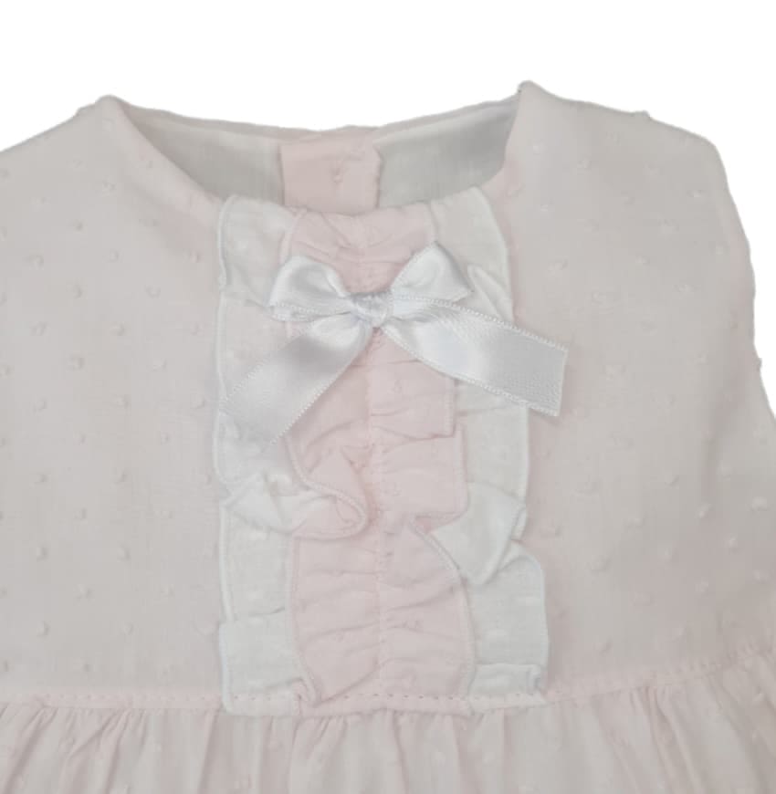 Eva Class Girls Pink Plumetti Pink Dress Set 1018