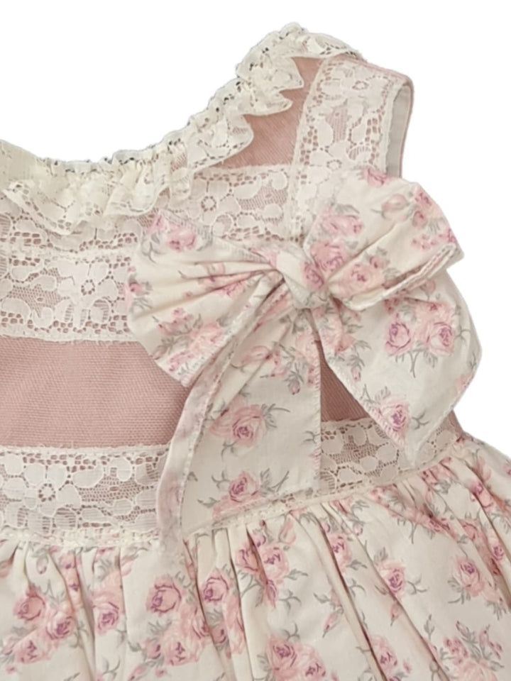 La Marquesita Real Girls Floral Puffball Dress & Matching Hair Clip