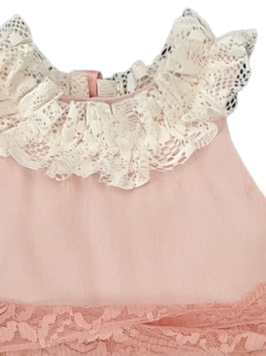 La Marquesita Real Girls Stunning Lace Puffball Dress & Matching Hair Clip