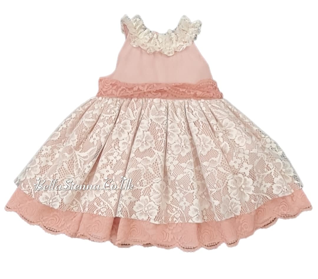 La Marquesita Real Girls Stunning Lace Puffball Dress & Matching Hair Clip