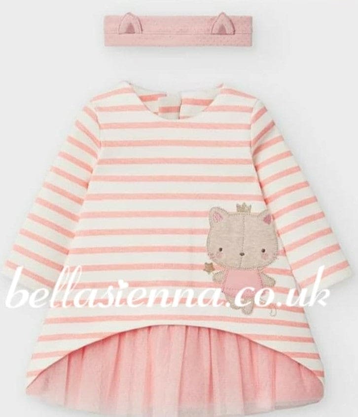 Mayoral pink and white dress with headband 2853