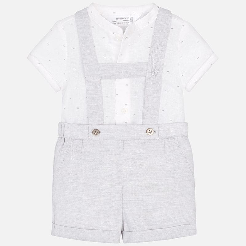 Mayoral Baby Smart Traditional Short set With Braces 1208 Grey