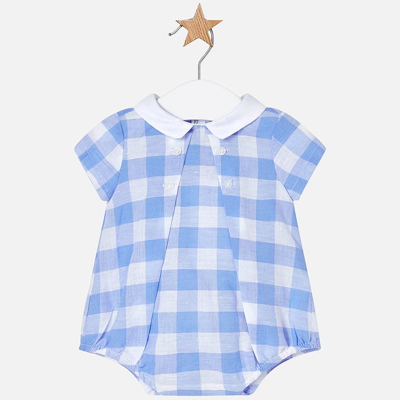 Mayoral Blue & White Romper - 1628
