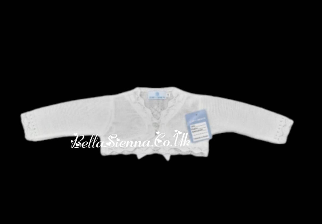 Ceyber Girls Fine Knitted Cardigan in White
