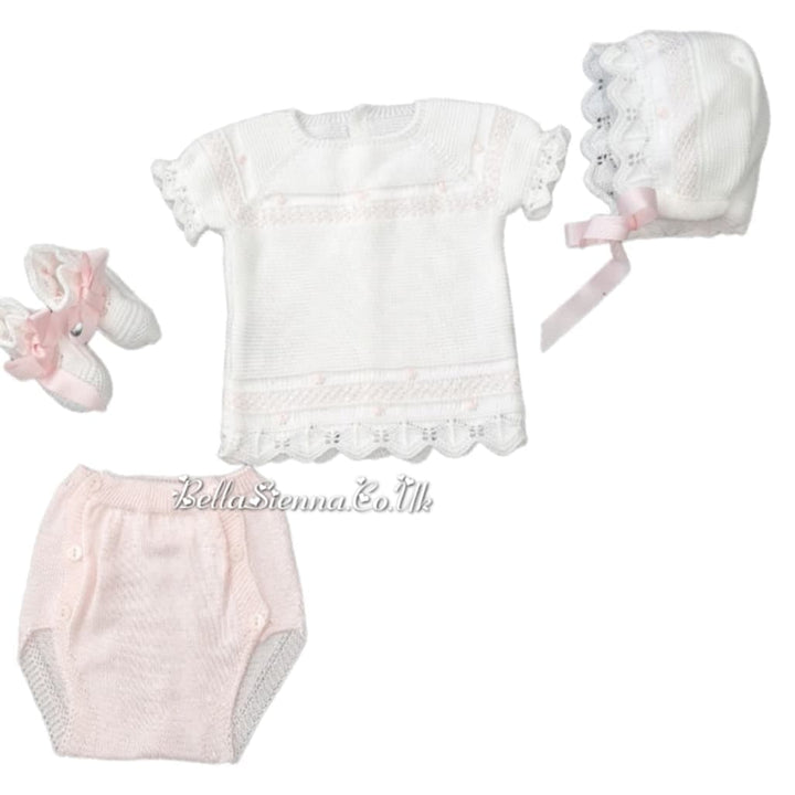 Mac ilusion 4 Piece White/Baby Pink Set Baby 7626