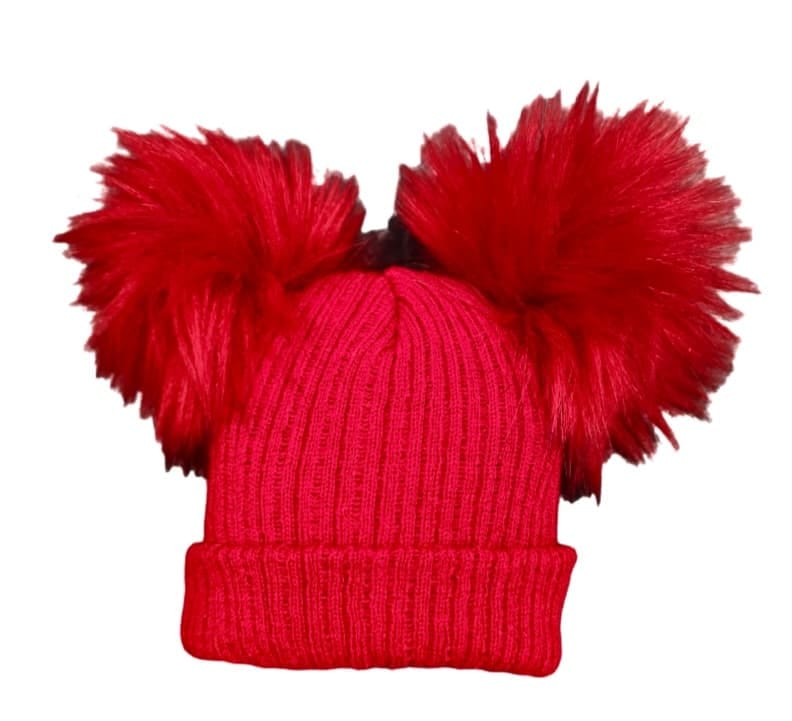 Bella Sienna Newborn Babies Pom Pom Red Hat