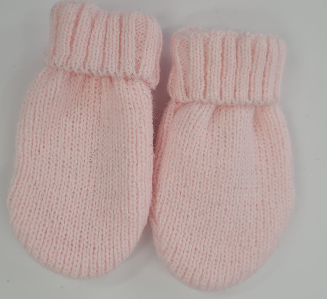 Little Nosh Babies Pink Knitted Mittens