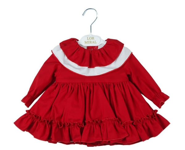 Lor Miral - Eva Class Red Christmas Dress, Pants & Bonnet Set - 22004 - RED