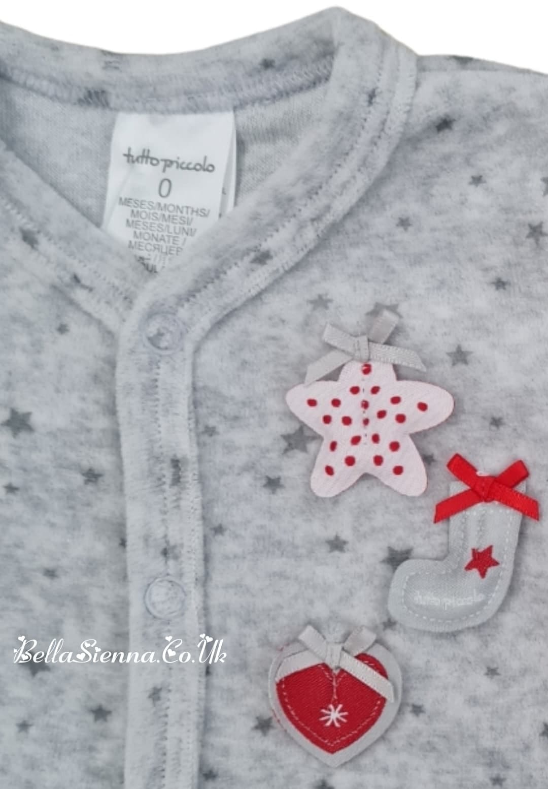 Tutto Piccolo Unisex Christmas Velour Babygrow