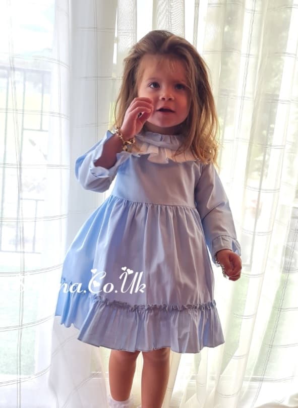 Lor Miral - Eva Class Girls Ruffle Dress - 22404 - Blue