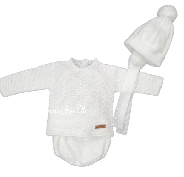 Mac ilusion White Unisex Four Piece Knitted Outfit - 8628 - Blanco