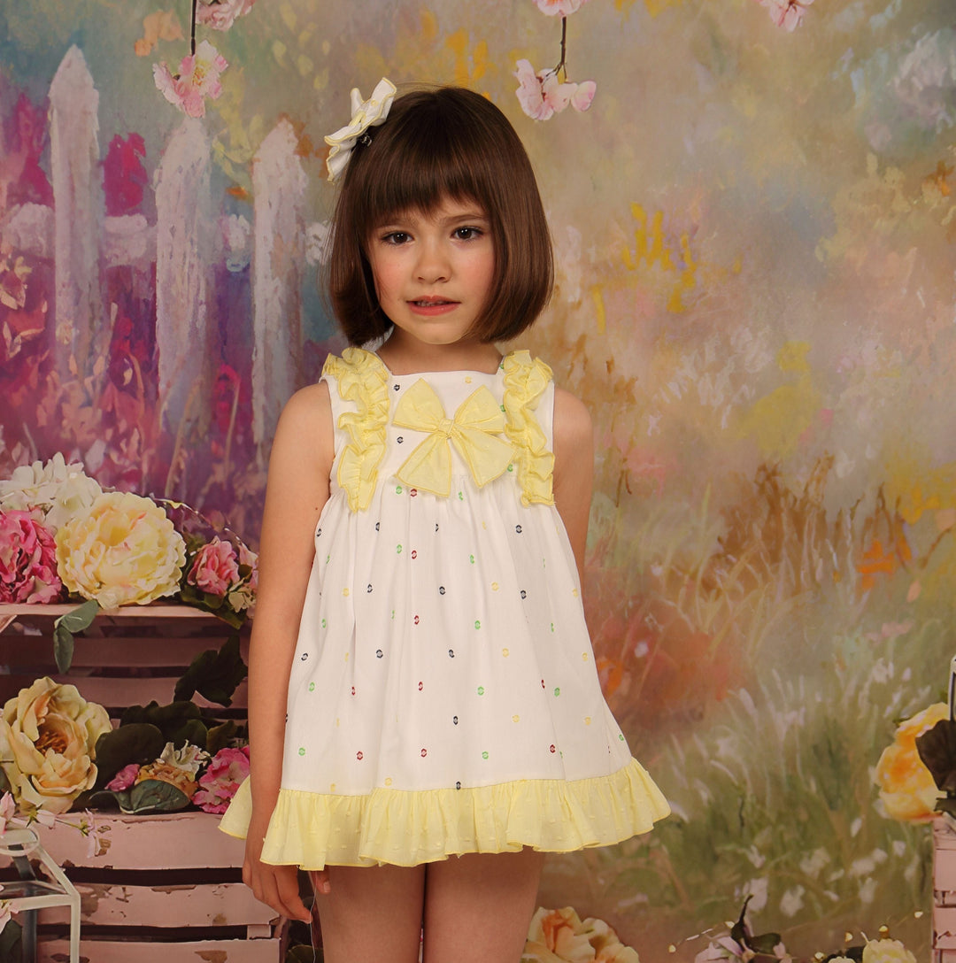 Lor Miral Lemon & White Dress - 31466