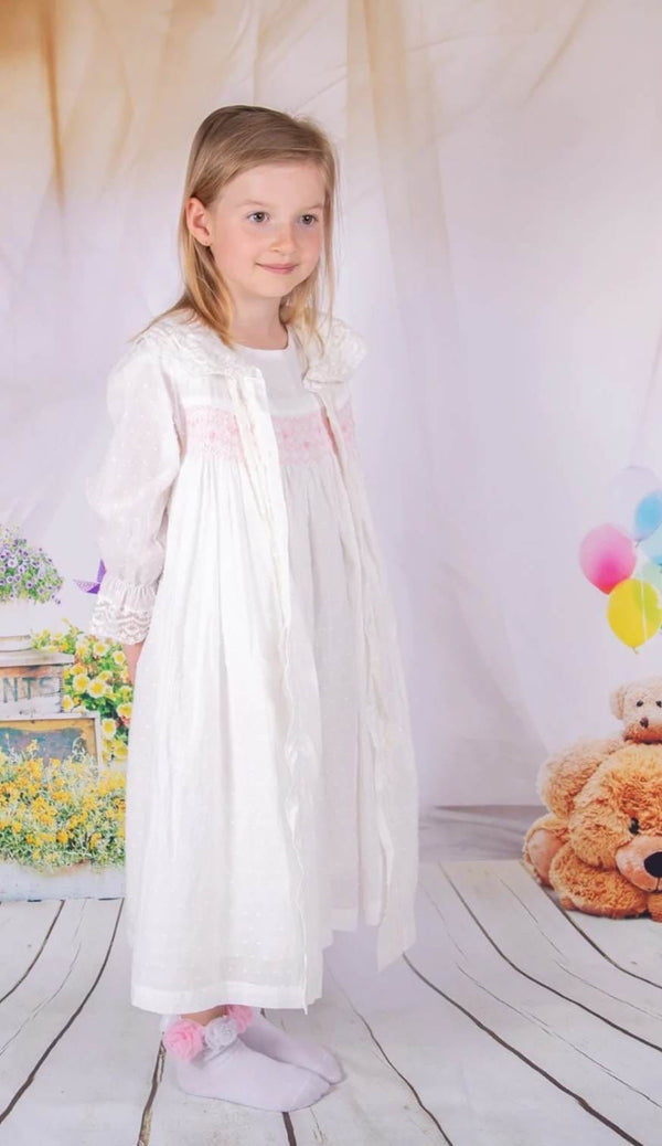 Beau Kid Traditional Girls Smocked Nightdress And Dressing Gown Set