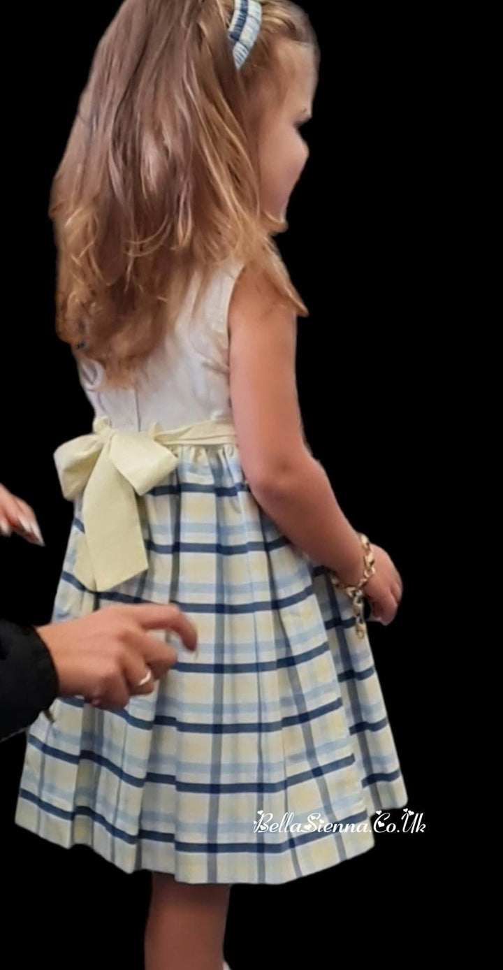 Pretty Originals Girls Summer Check Dress And Matching Headband BD01944
