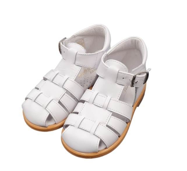 Pretty Originals Boys White Box Leather Sandals - UP00255