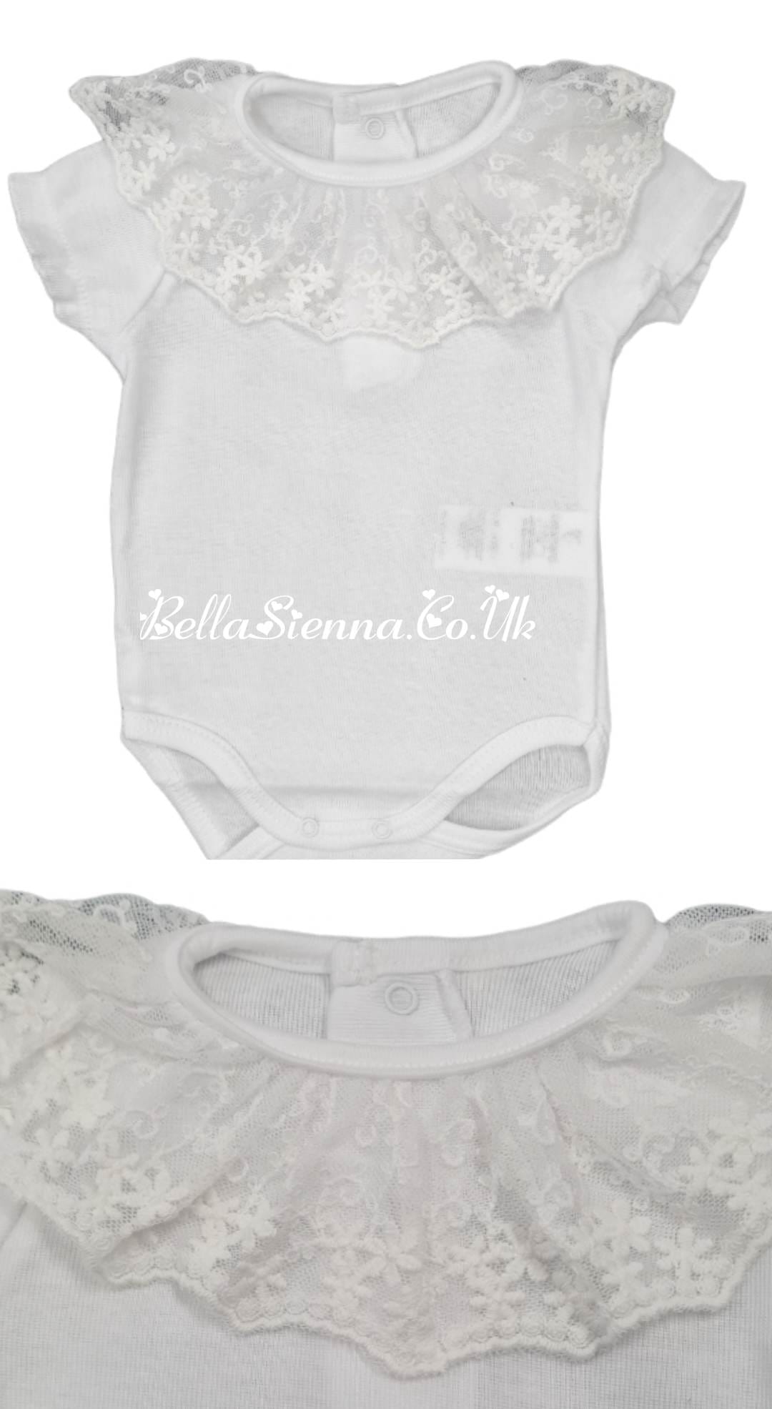 Calamaro Baby Ivory Lace Collar Vest Top - 19109