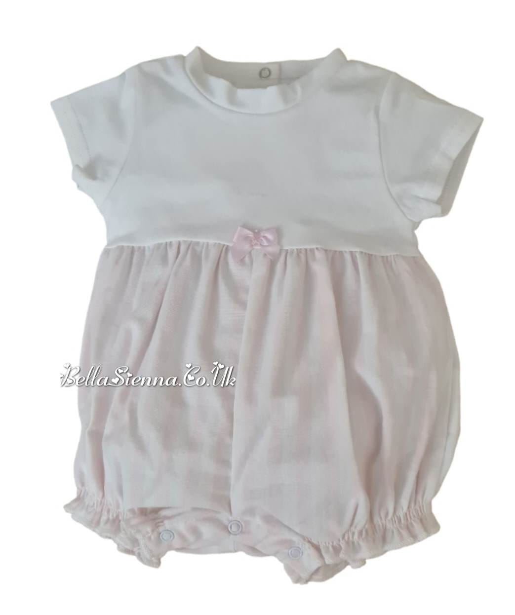 iDo Baby Girls Little Romper White And Pink 8002