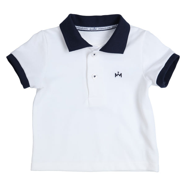 GYMP - Gorgeous Young Misters & Princesses White & Navy Polo T-shirt & Shorts Set