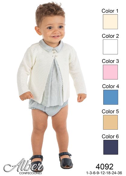 Alber Boys Ivory Knitted Cardigan - 4092