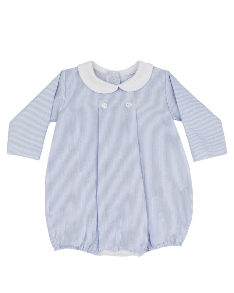 Rapife Blue & White Striped Long Sleeved Romper - 4608