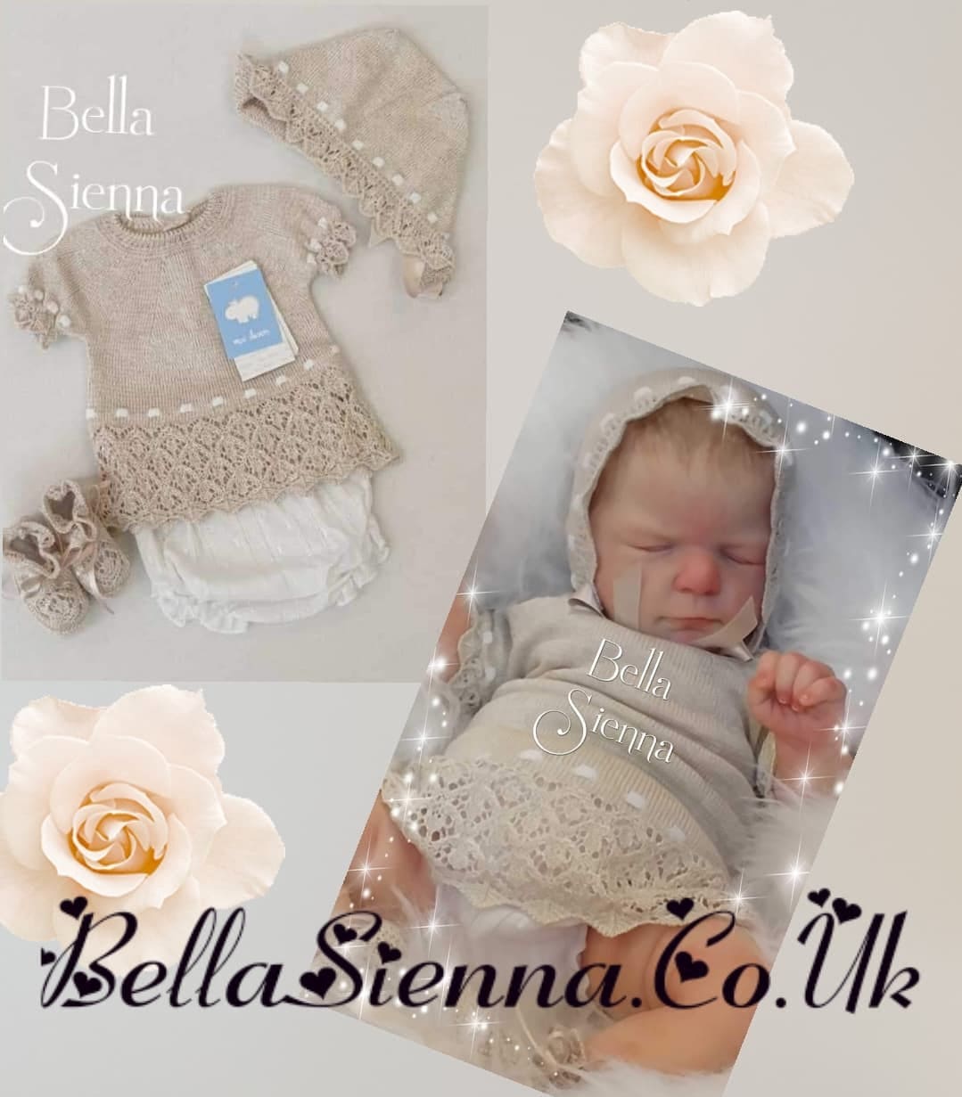 Mac Ilusion Four Piece Outfit For Newborn Baby Girl 7231 Angora (Biscuit Colour)